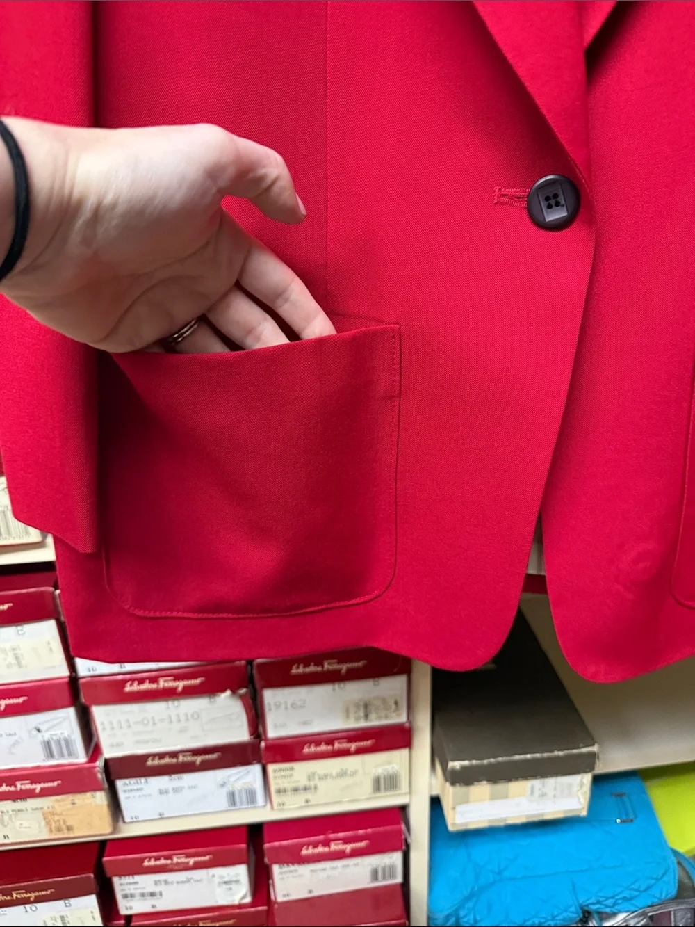 Pendleton Vibrant Red wool Single-Button Blazer